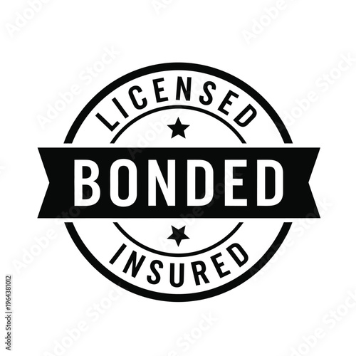 Licensed bonded insured vector illustration of a seal or stamp