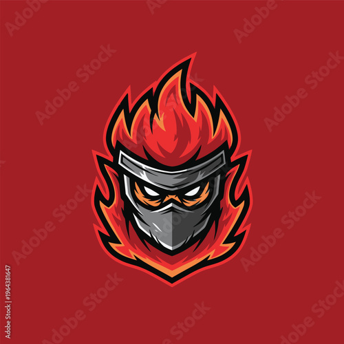 Ninja face with flame headband.