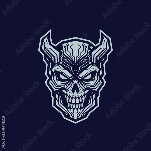 Detailed illustration of a skull face.