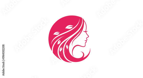 Womans profile with floral hair design
