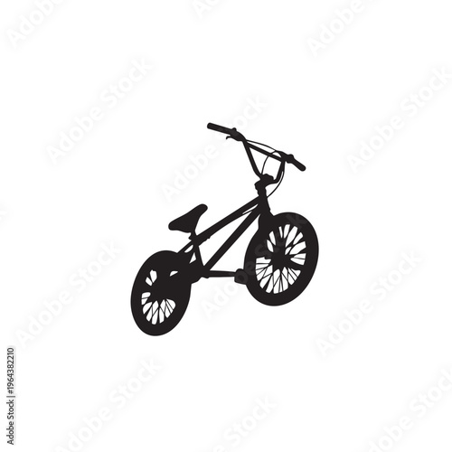 BMX bicycle silhouette vector illustration for extreme sports and urban cycling isolated on white
