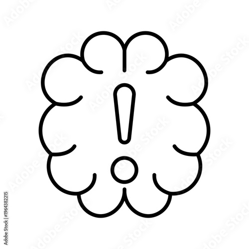 Brain tumor icon. Healthcare and neurology line symbol. Black and white.