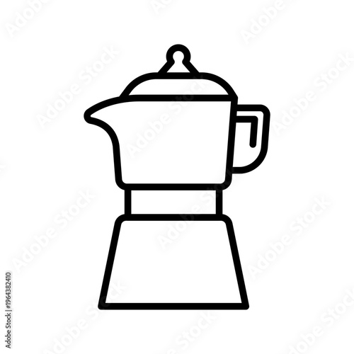 Coffee grinder icon. Food and coffee line symbol. Black and white.
