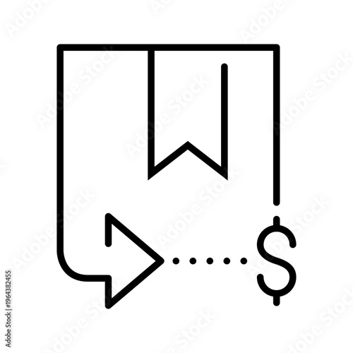 Delivery payment icon. Business and ecommerce line symbol. Black and white.