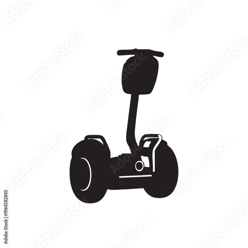 Black silhouette of a self-balancing personal transporter modern electric scooter icon for transport