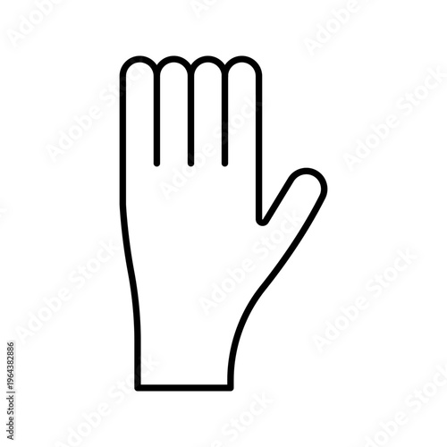 Masquerade glove icon. Fashion and accessories line symbol. Black and white.