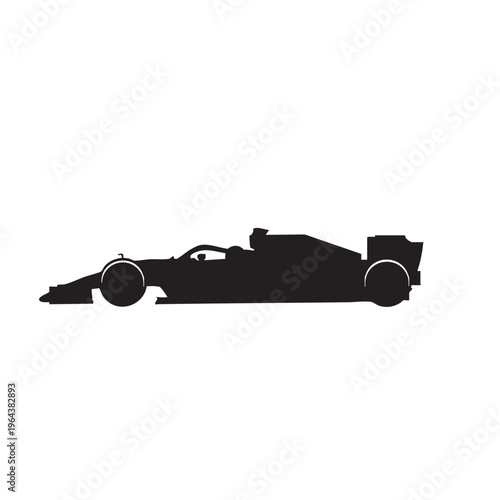 Formula 1 racing car silhouette modern sports vehicle vector for speed and competition concepts isol