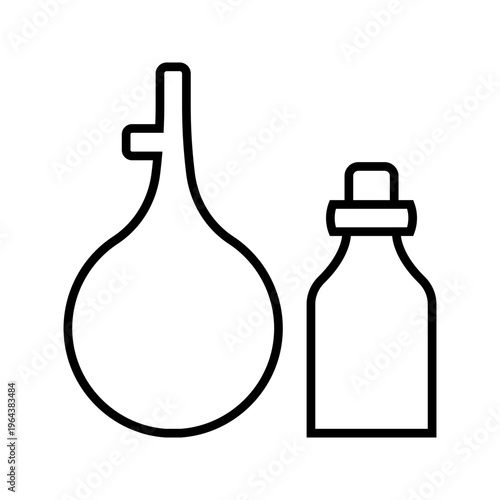 Vaginal douche icon. Healthcare and gynecology line symbol. Black and white.