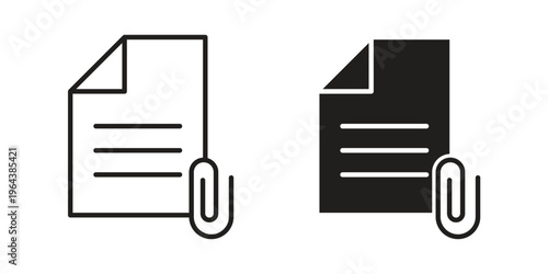 Attach document icons vector design template simple and clean