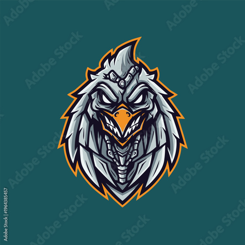 Robot Lion Head Illustration Design.