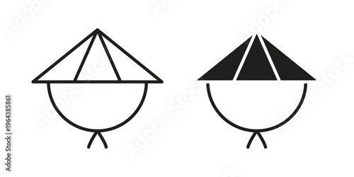 Bamboo hat icons vector design template simple and clean