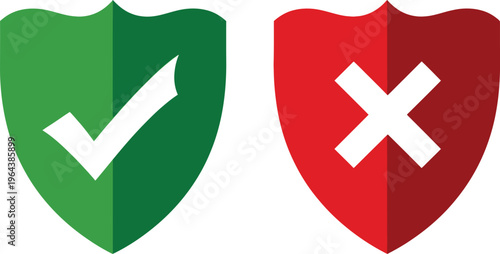 Shield icons for approved and rejected status