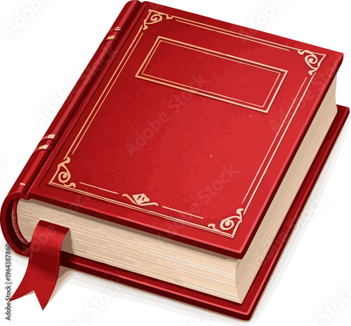 Create a realistic kinds of deferent One unique red book vector art with white background..