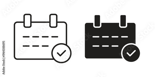 Calendar check icons vector design template simple and clean