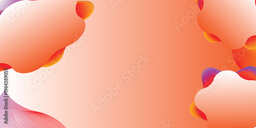 Abstract orange cloud bubble background hand drawn with simple and nice art