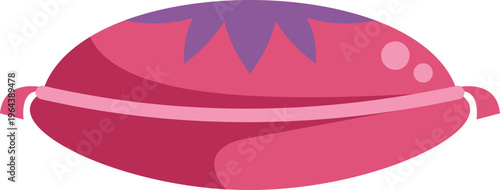 Pink and purple casserole dish illustration with handles on white background