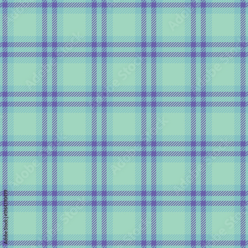 Copy space vector plaid pattern, customizable tartan check seamless. Path textile fabric background texture in cyan and mint colors.