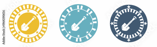 Shovel icon. shovel illustration label design. Design for business. Vector illustration.