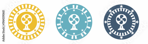 Fan icon. Fan illustration label design. Design for business. Vector illustration.