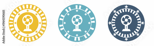 Fan icon. Fan illustration label design. Design for business. Vector illustration.
