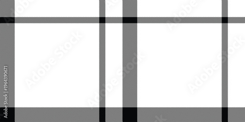 Domestic tartan background texture, scarf textile pattern fabric. Lovely plaid seamless vector check in white and black colors.