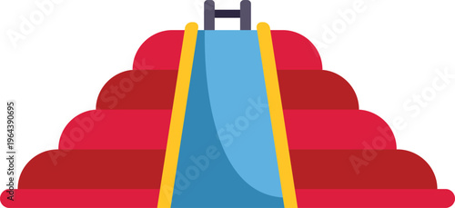 Colorful inflatable slide structure provides playful fun and activity