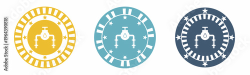 Water pipe icon. Water pipe illustration label design. Design for business. Vector illustration.