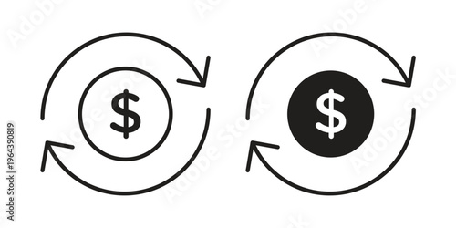 Cash flow icons vector design template simple and clean