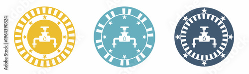 Water pipe icon. Water pipe illustration label design. Design for business. Vector illustration.