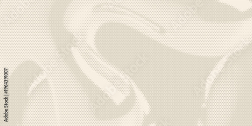 Vintage beige halftone paper texture. Retro craft ecru wallpaper with speckles, flecks, particles. Light cream grunge grain overlay background. Dirty dotted specked canvas material backdrop. Vector