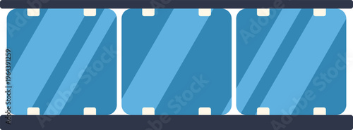 Blue film strip icon portraying entertainment, art, and video creation