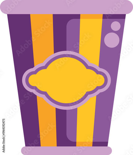 Popcorn bucket with a striped design for movie snacks