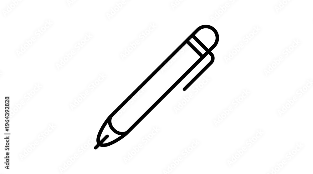 Fototapeta premium Simple line icon of a pen representing writing and signing activities