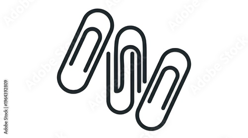 Single paper clip icon in clean line style for document organization