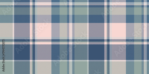 Genuine background plaid texture, filigree vector textile pattern. Summertime tartan check fabric seamless in pastel and blue colors.
