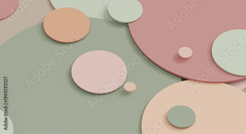 colorful geometric shapes background with pastel circles for modern design and branding