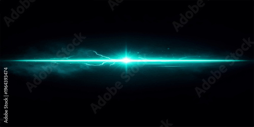 Abstract blue background with glowing light rays and digital energy in dark space for text space