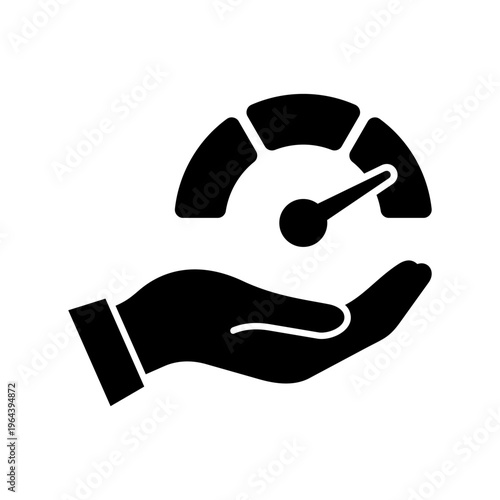 Gauge icon. Vector icon isolated on white background.