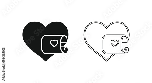 Heart shaped wallet and purse icons Vector