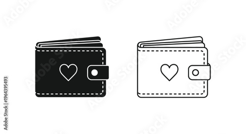 Heart wallet icons Vector