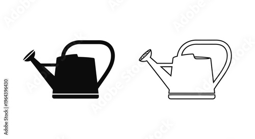 Black and white watering can icons Vector