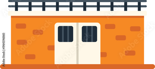 Building with barred windows symbolizing imprisonment and security