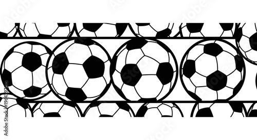 Black and white soccer balls pattern.