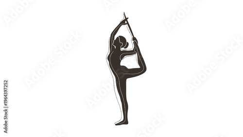 Silhouette illustration of a fashion model lady posing her female legs in black stockings for a beauty art dance figure.