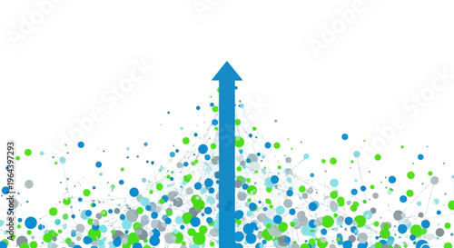 Blue Arrow Rising Upward Graph.