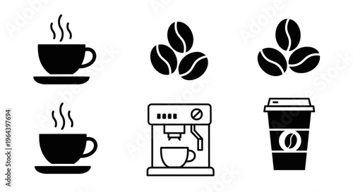Coffee Beans and Coffee Cups.