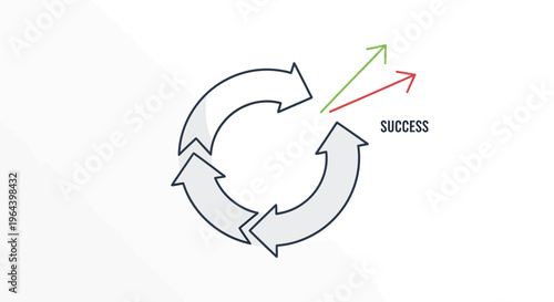 Cyclical Arrows Pointing to Success.