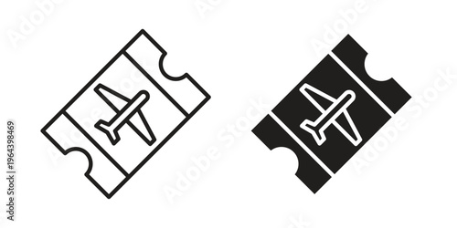 Flight tickets icons vector design template simple and clean