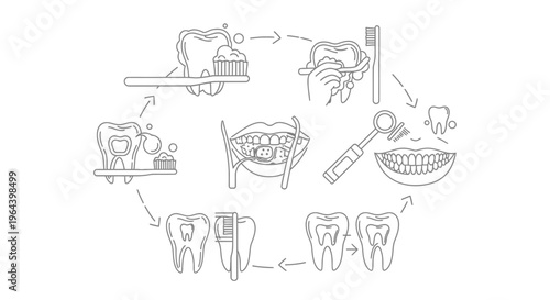 Dental care and teeth illustrations.