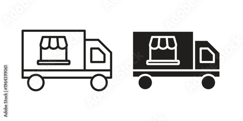 Food truck icons vector design template simple and clean
